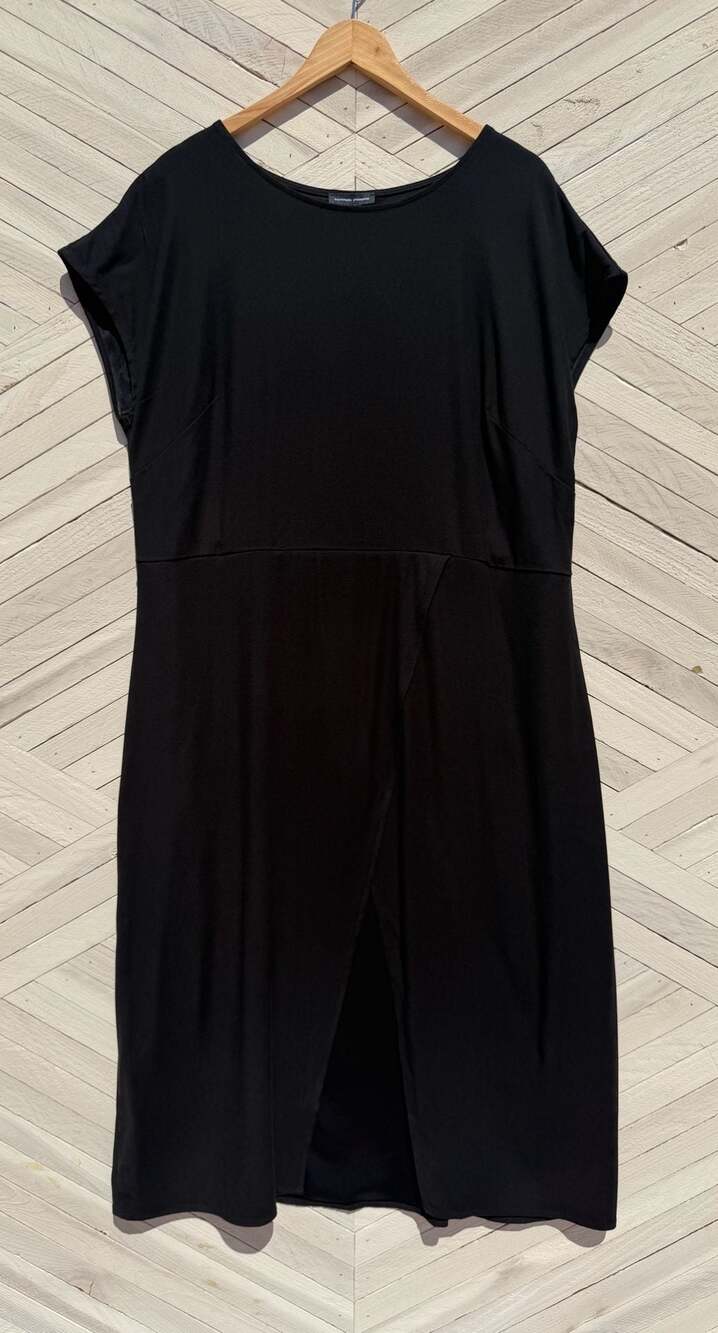 Universal Standard Black Stretch Woven Tulip Midi Dress | US 14/16 | NWT